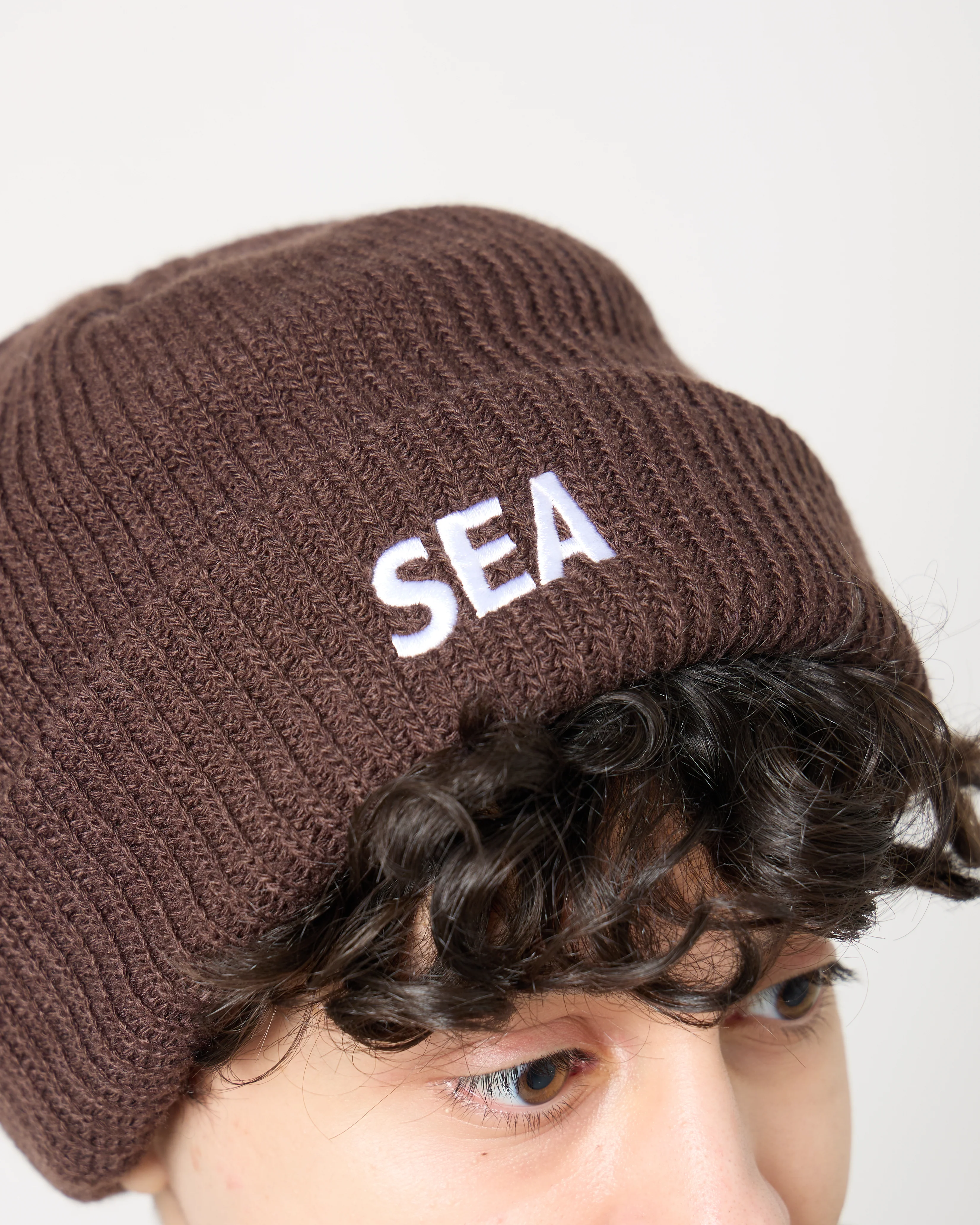 Sea Logo Knit Cap | Brown - Image 5