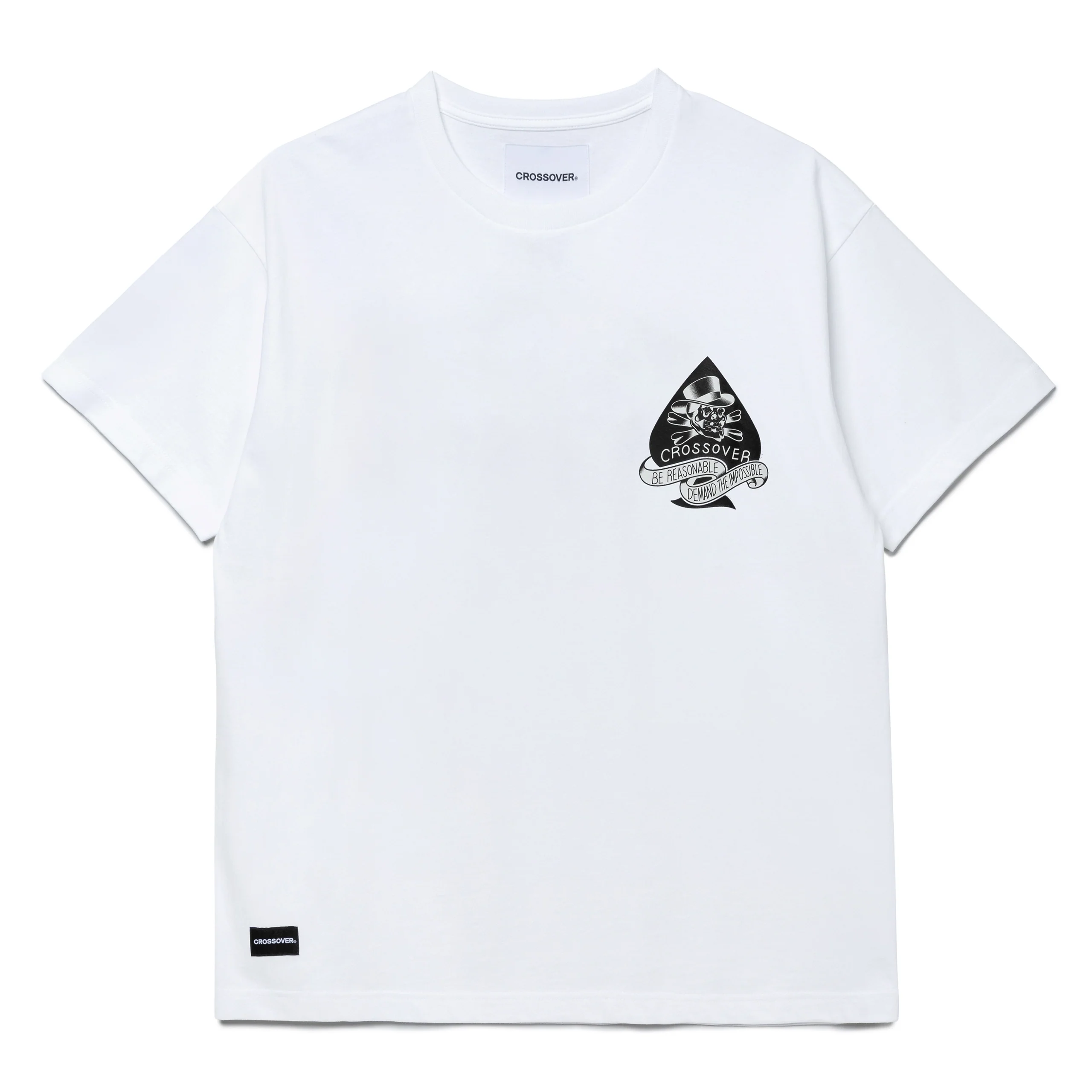 Seasonal Tattoo Spade Skull Tee | White - Image 2