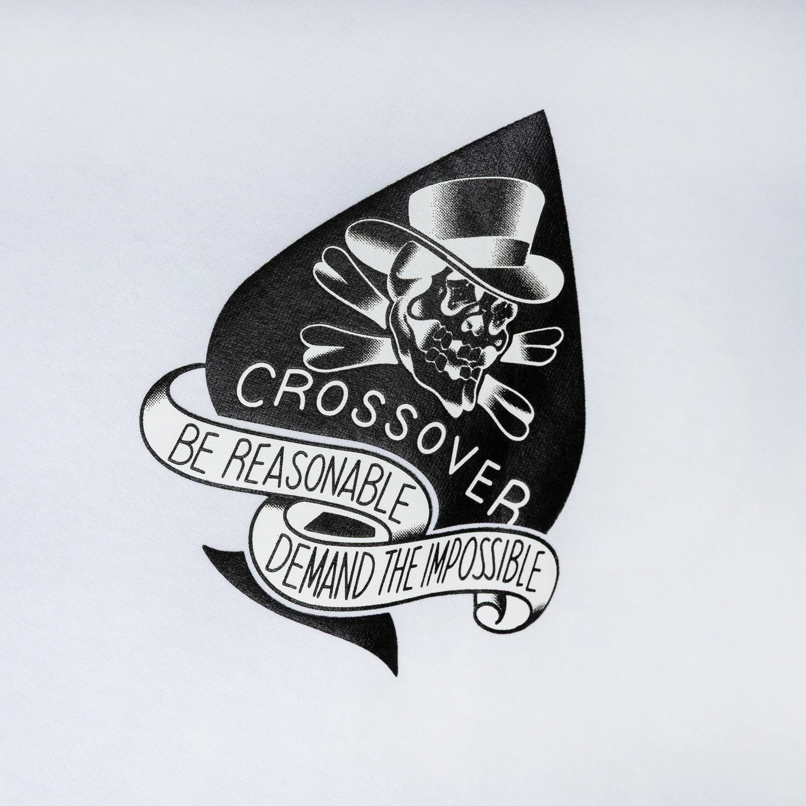 Seasonal Tattoo Spade Skull Tee | White - Image 3