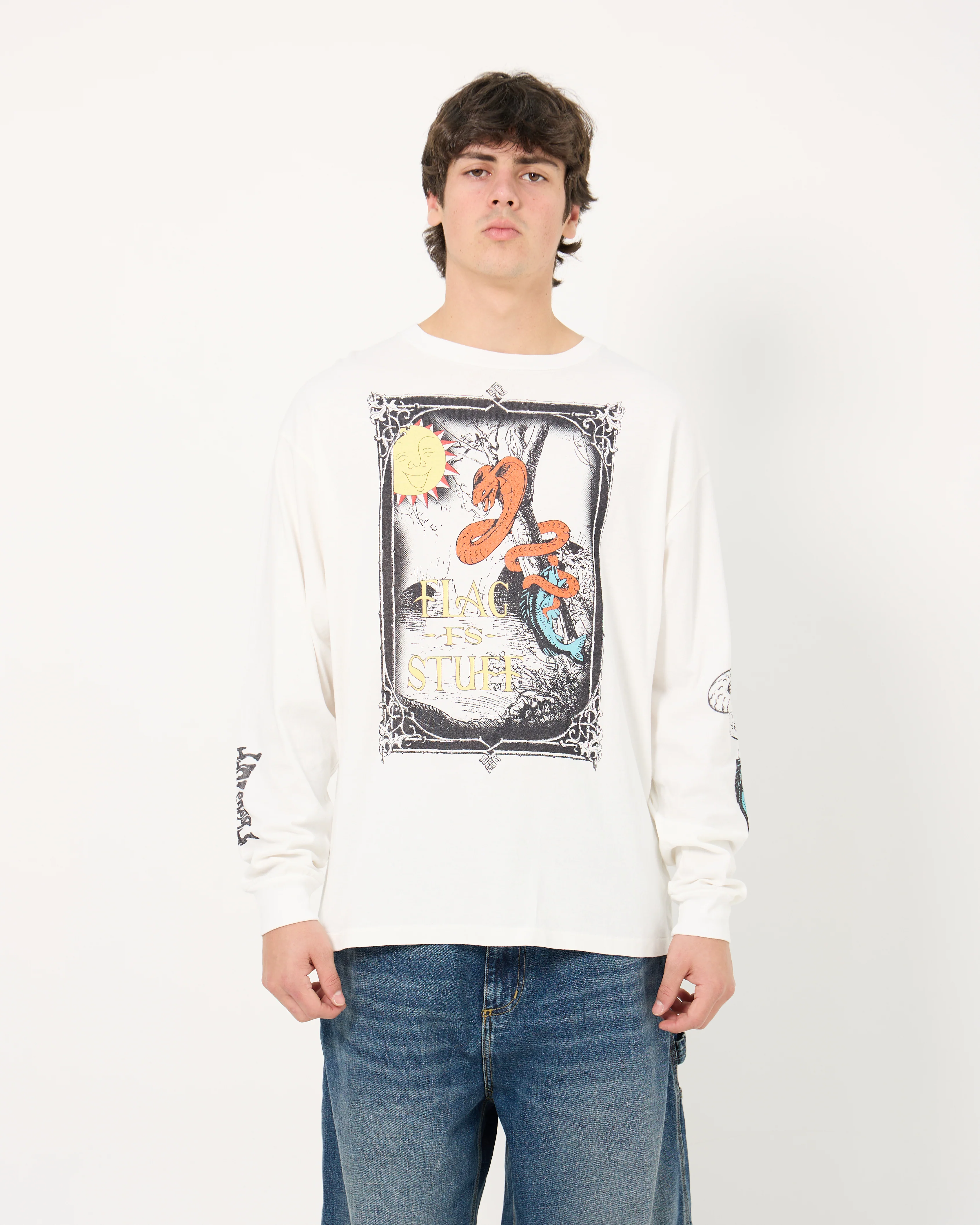 Snake L/S Tee | White - Image 4