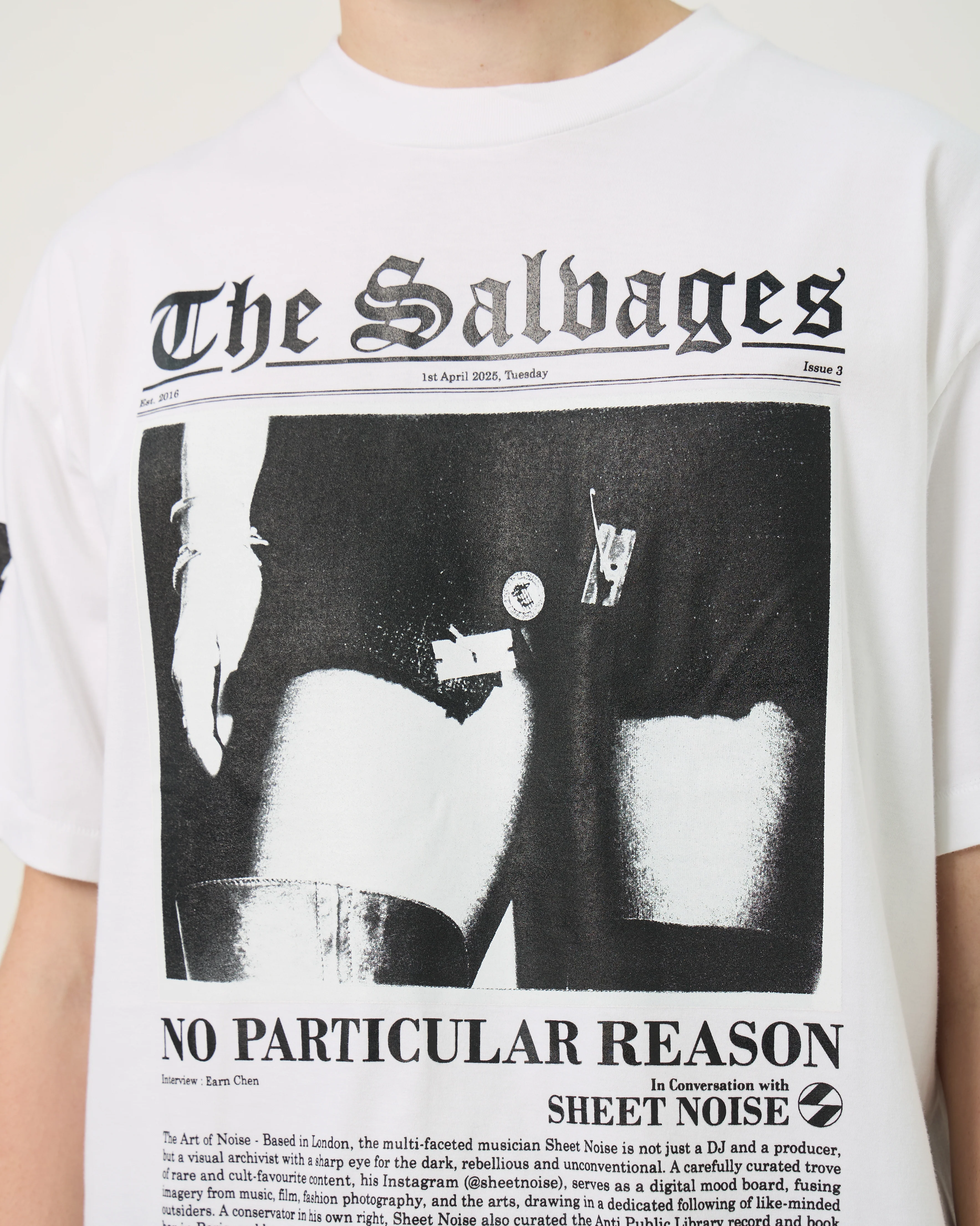 The Salvages x Sheet Noise No Particular Reason Tee | White - Image 6