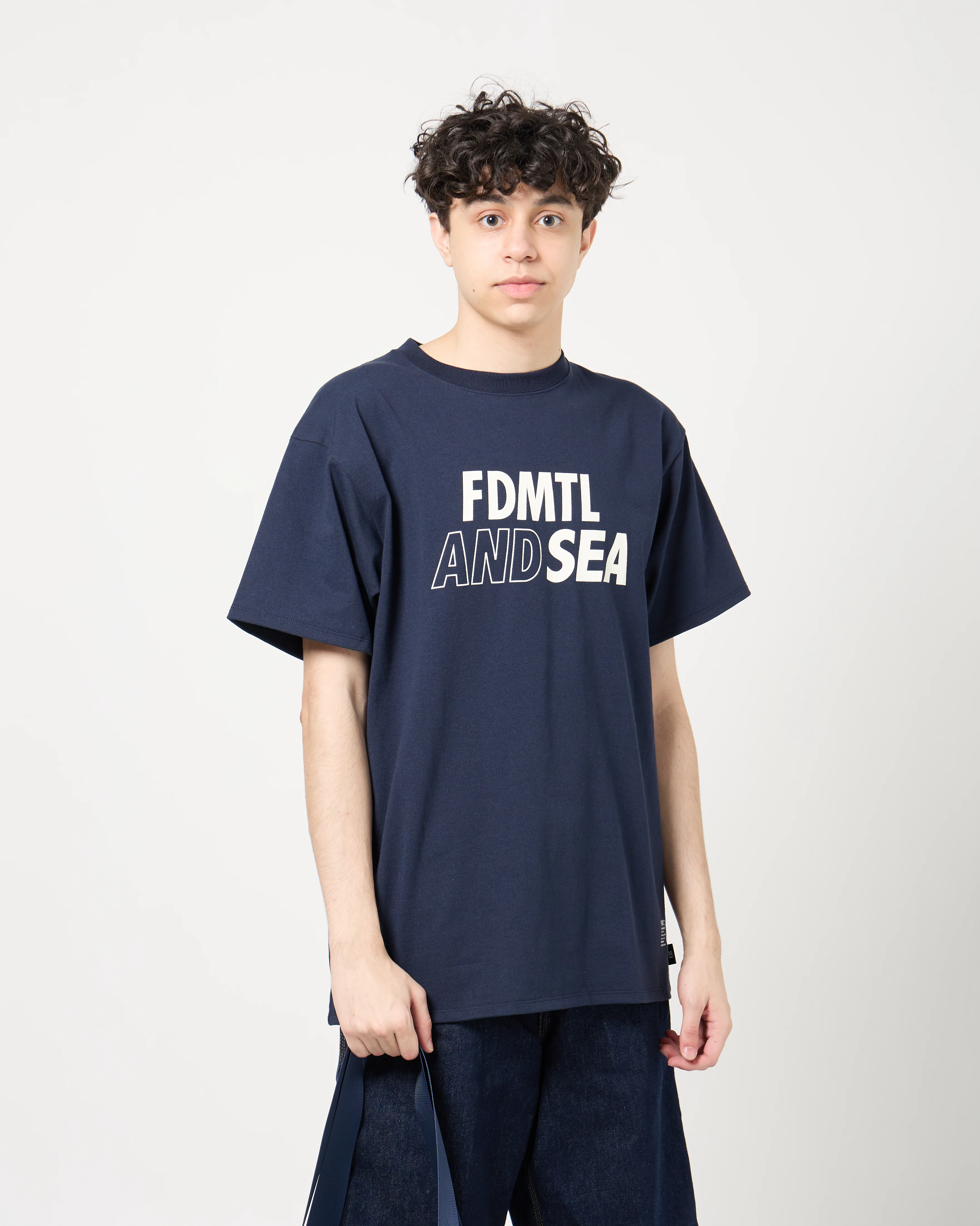 Wind and Sea x FDMTL Logo Tee | Navy - Image 4
