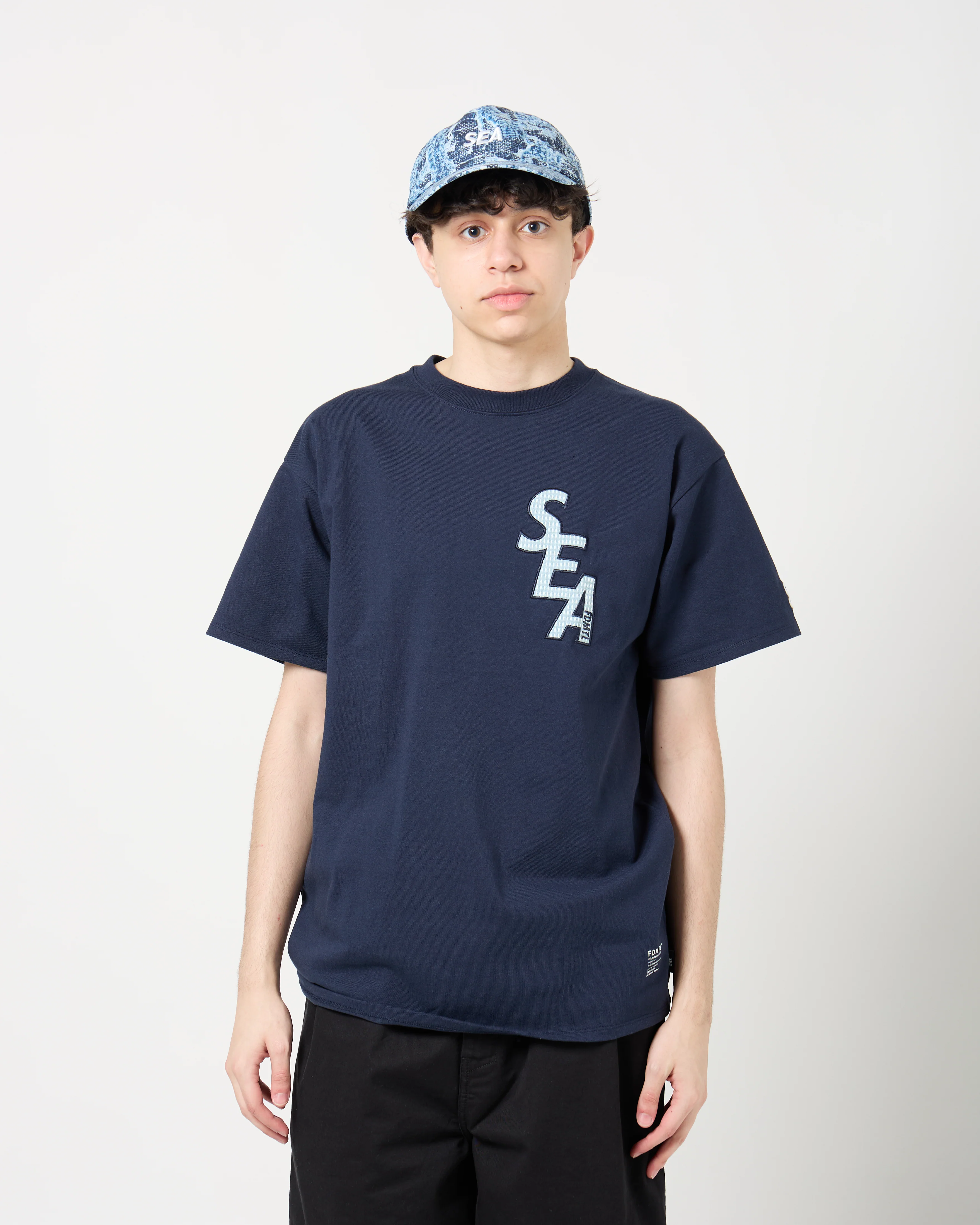 Wind and Sea x FDMTL Patch Tee | Navy - Image 4