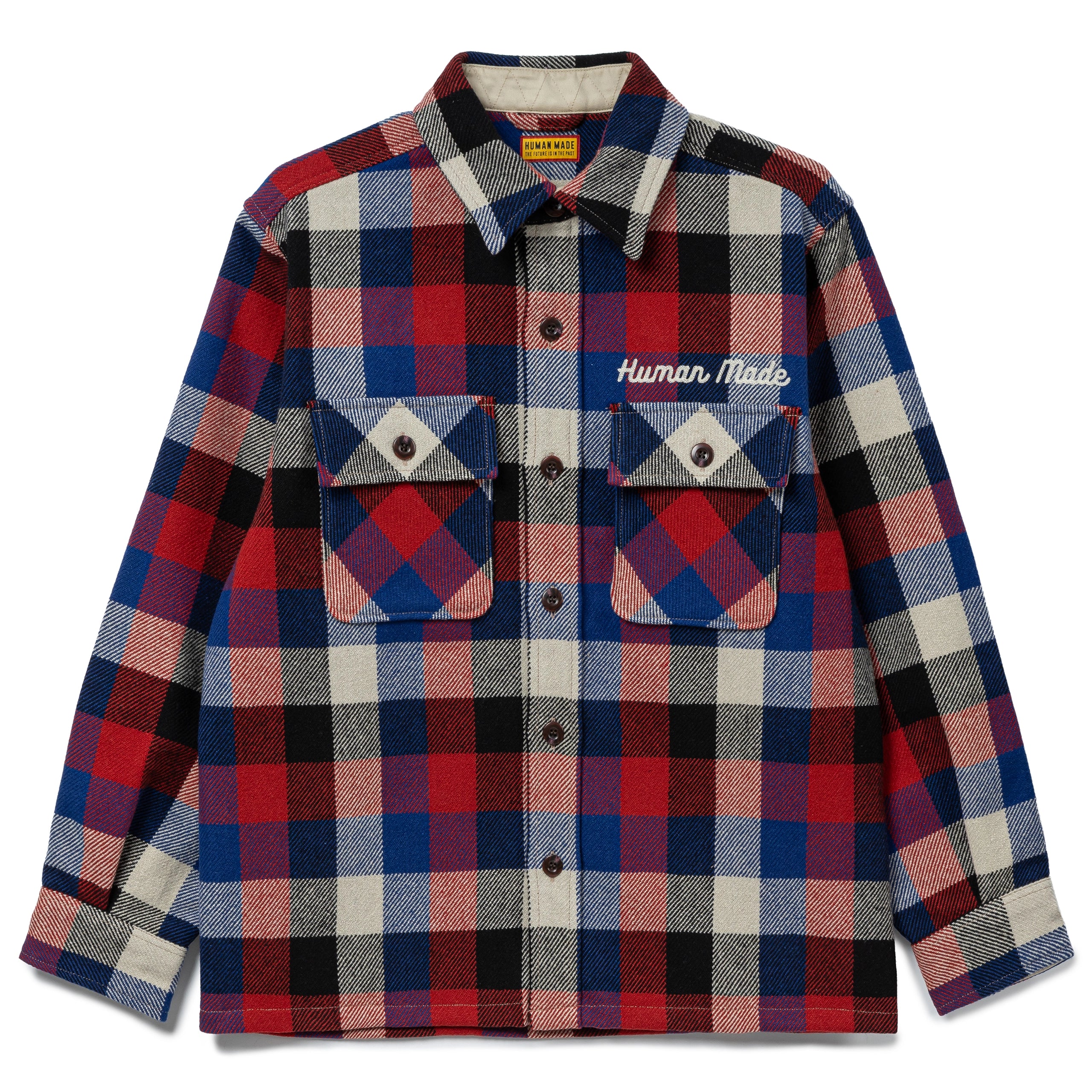 Wool Check Shirt Jacket | Red - Image 2